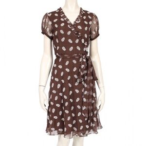 Kate Spade Silk Short Sleeve Belted Wrap Dress with Pineapples Size 4 EUC